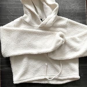 Cropped fleece hoodie